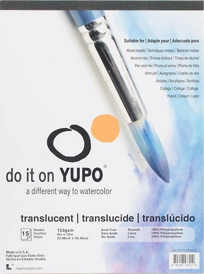 TABLETTE MULTI USAGE YUPO TRANSLUCIDE 9 X 12 Pouces