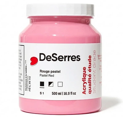 Acrylique étude rouge pastel - 500ml