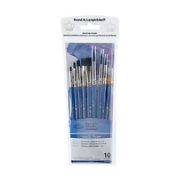 Ens. 10 pinceaux en taklon noir ronds/ombreurs