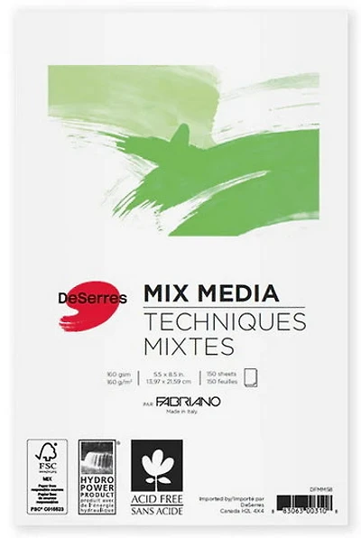 Bloc techniques mixtes - 150gsm - 5.5x8.5po (150f)