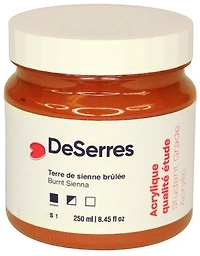 Acrylique étude terre de sienne brûlée
