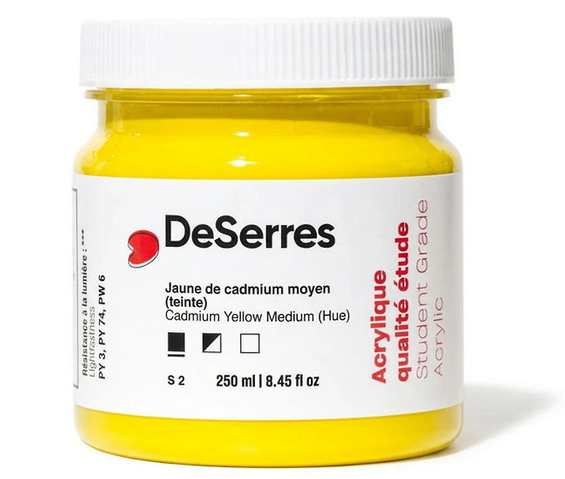 Acrylique étude jaune cadmium moyen imitation - 250ml