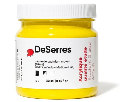 Acrylique étude jaune cadmium moyen imitation - 250ml