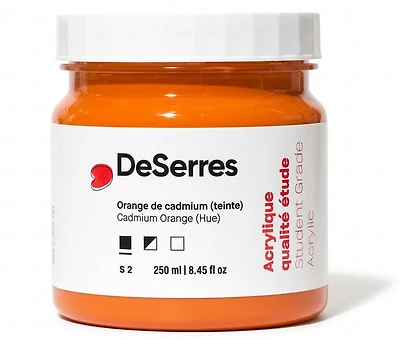 Acrylique étude orange cadmium imitation