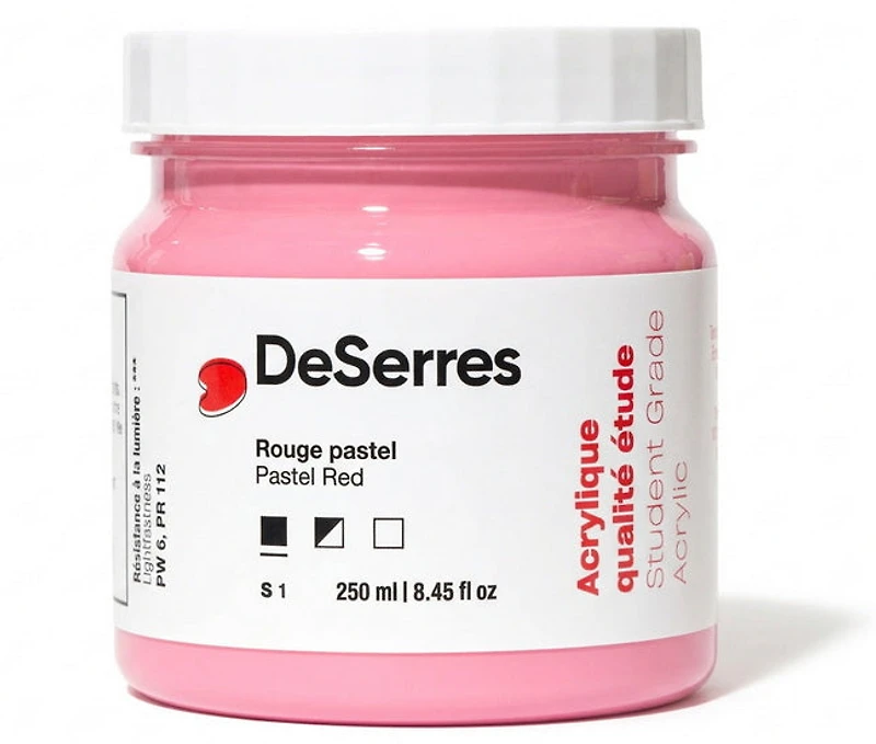 Acrylique étude rouge pastel - 250ml