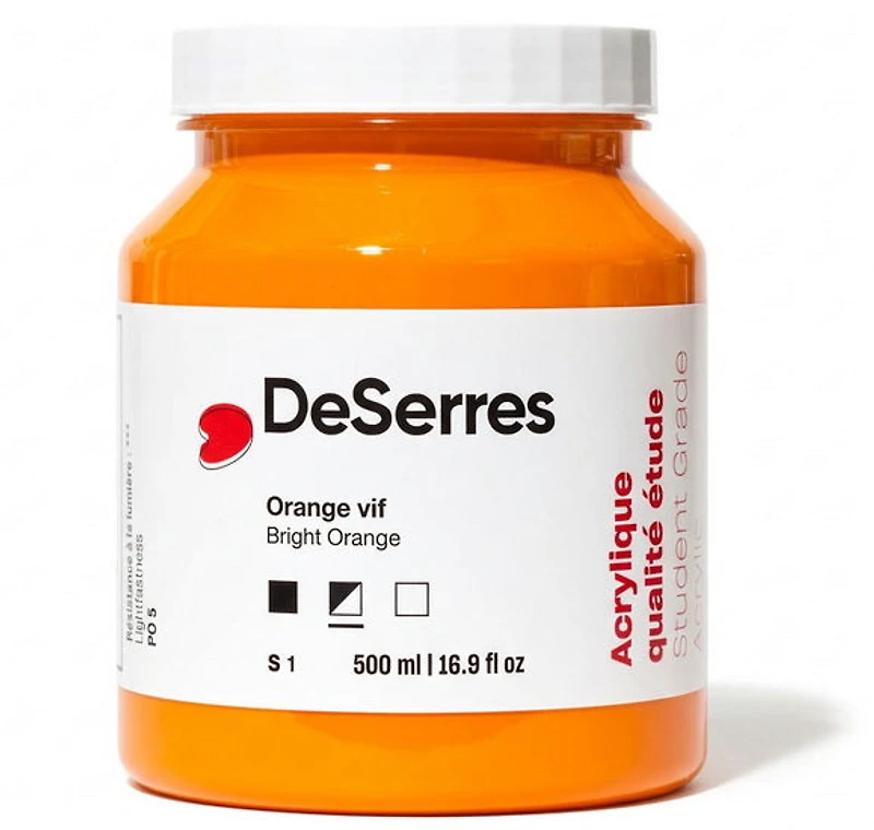 Acrylique étude orange brillant - 500ml
