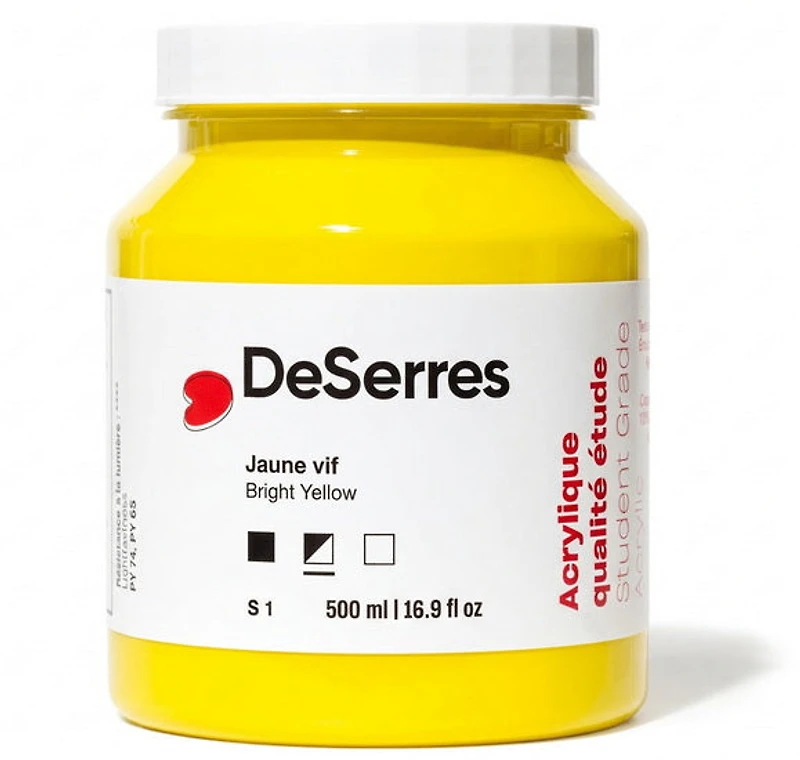 Acrylique étude jaune brillant - 500ml
