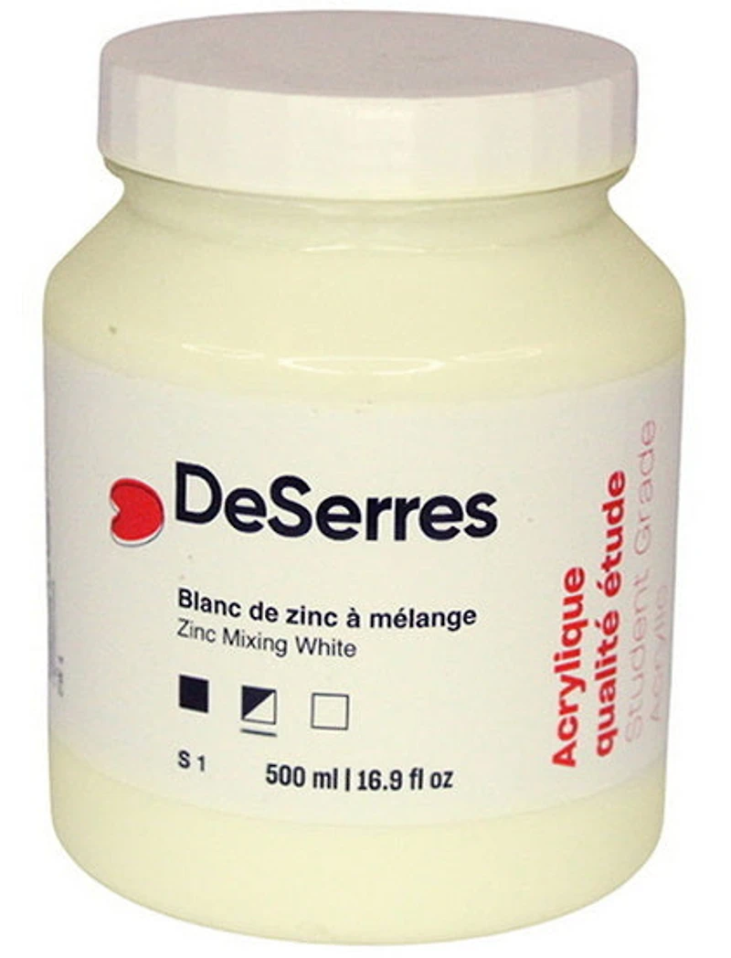 Student Acrylic Zinc Mixing White - 500ml