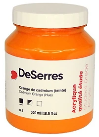 Acrylique étude orange cadmium imitation - 500ml