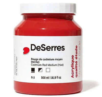 Student Acrylic Cadmium Red Medium Hue - 500ml