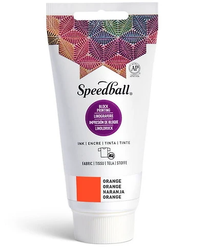Encre linogravure - tissu - orange - 8oz