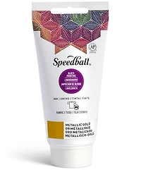 Encre linogravure - tissu - or - 8oz