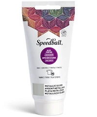 Encre linogravure - tissu - argent - 8oz