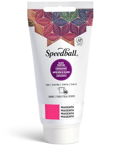 Encre linogravure - tissu - magenta - 8oz