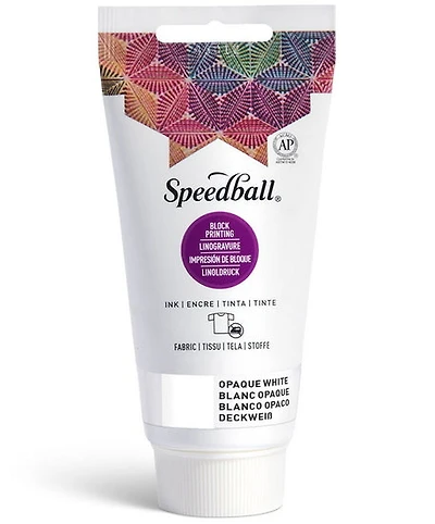 Encre linogravure - tissu - blanc opaque - 8oz