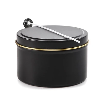Metal Candle Tin - Black/Gold