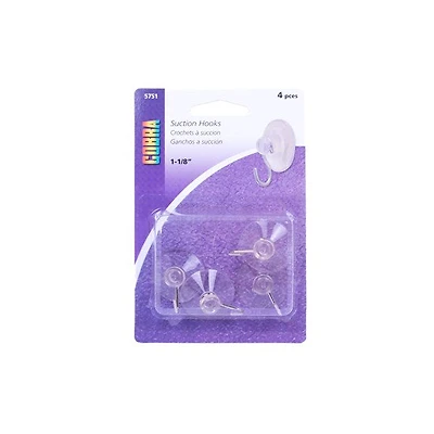 Set of Suction Hooks - 1 1/8 in, medium