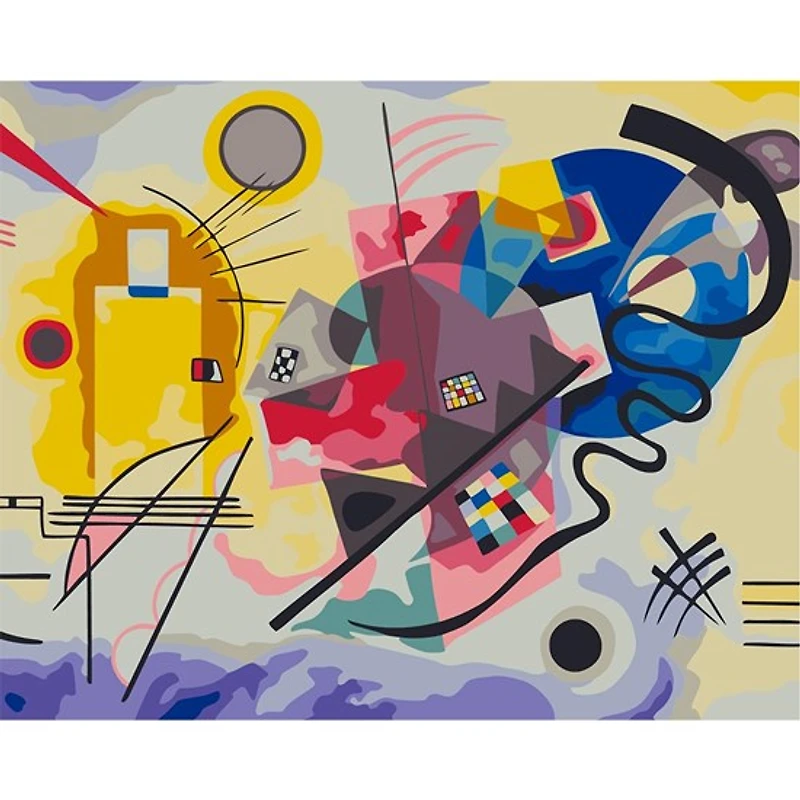 Peinture à numéros - jaune-rouge-bleu