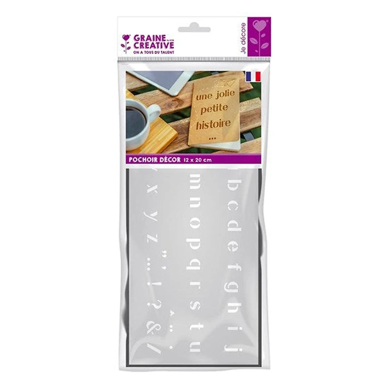 Pochoir - alphabet minuscule 1, 12 x 20 cm