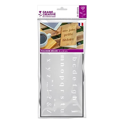 Pochoir - alphabet minuscule 1, 12 x 20 cm