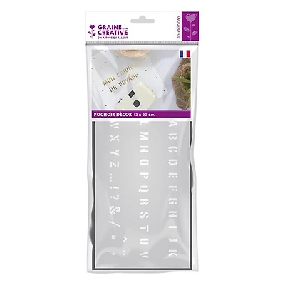 Pochoir - alphabet majuscule, 12 x 20 cm