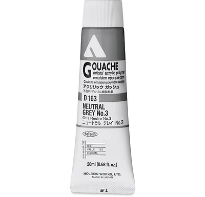 Acryla Gouache Neutral Grey #3 Series A - 20ml