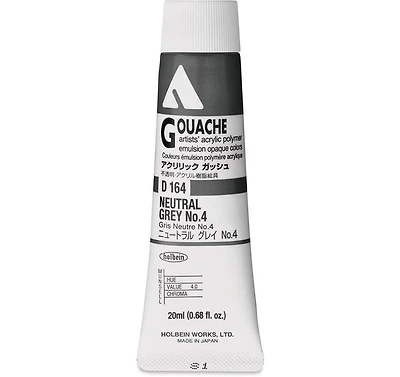 Acryla Gouache Neutral Grey #4 Series A - 20ml