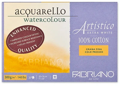 Papier aquarelle artistico - extra blanc - grain_fin inch