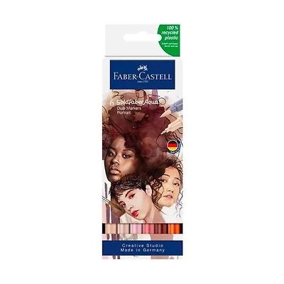 Ens. 6 marqueurs double pointe goldfaber aqua portrait