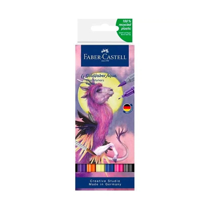 Ens. 6 marqueurs double pointe goldfaber aqua fantaisie