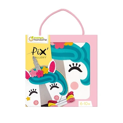 Pix’ Gallery Embroidery Kit - Unicorn Tambourine