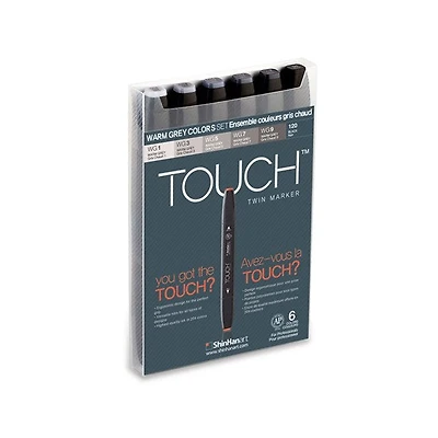 Ens. marqueurs double pointe touch gris chaud