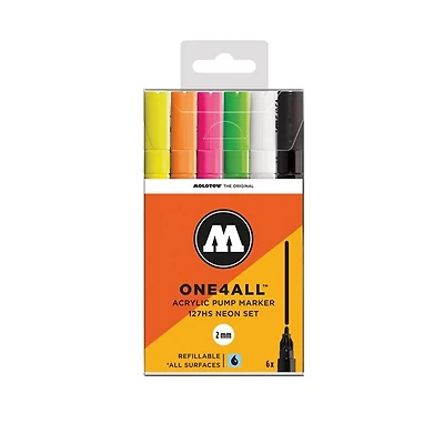 Set of 6 One4all Markers Fluo
