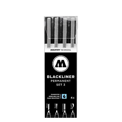 Ens 4 marqueurs molotow noir no