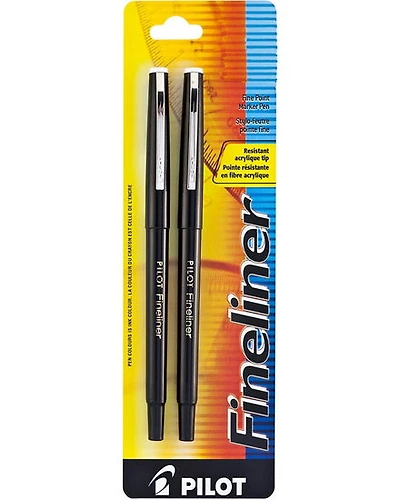 Ens. 2 marqueurs feutres fineliner noir