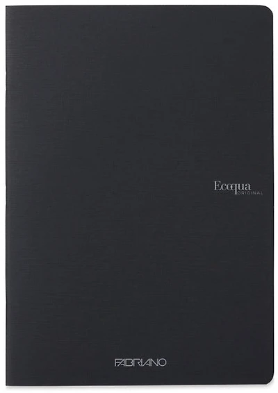 EcoQua Staple-Bound Notebook - BLACK - UNI GRAMPERSQUAREMETER