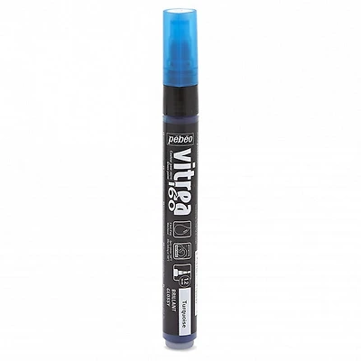 Marqueur verre - vitrea 160 - turquoise brillant