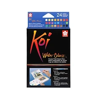 Ens. 24 demi-godets aquarelle de poche