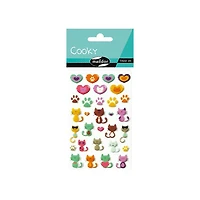 Autocollants cooky - chats et coeurs