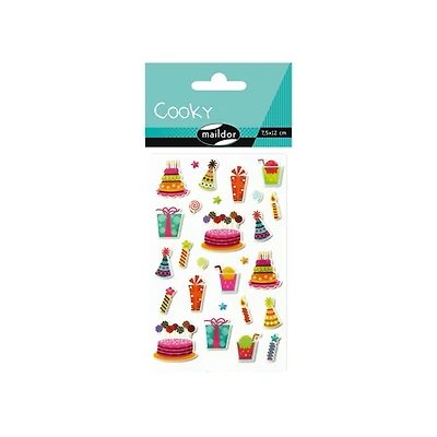 Autocollants cooky - anniversaire