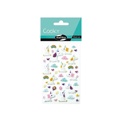 Autocollants 3d cooky - licornes