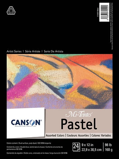 Bloc papier pastel - mi-teintes - 9x12po (24f)