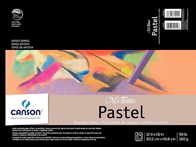 Bloc papier pastel - mi-teintes - 12x16po (24f)