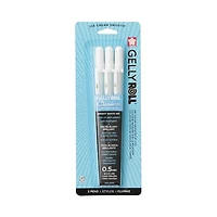 Ens. 3 stylos gel gelly roll 0.5mm blanc