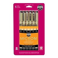 Ens. 6 feutres pigma micron noir lignes fines