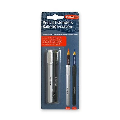 Set of 2 derwent pencil extenders 7 and 9mm