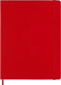 Carnet classique - ligné, couverture rigide - rouge écarlate - 19 x 25 centimètres