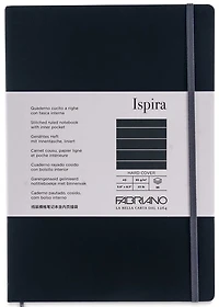 Ispira Stitch-Bound Notebook - Hard Cover - BLACK - LIGNE GRAMPE