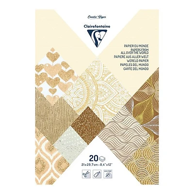 A4 Artisanal Paper Pack - Ivory/Brown