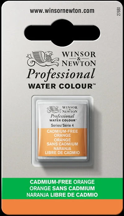 Aquarelle demi-godet - orange sans cadmium - s4